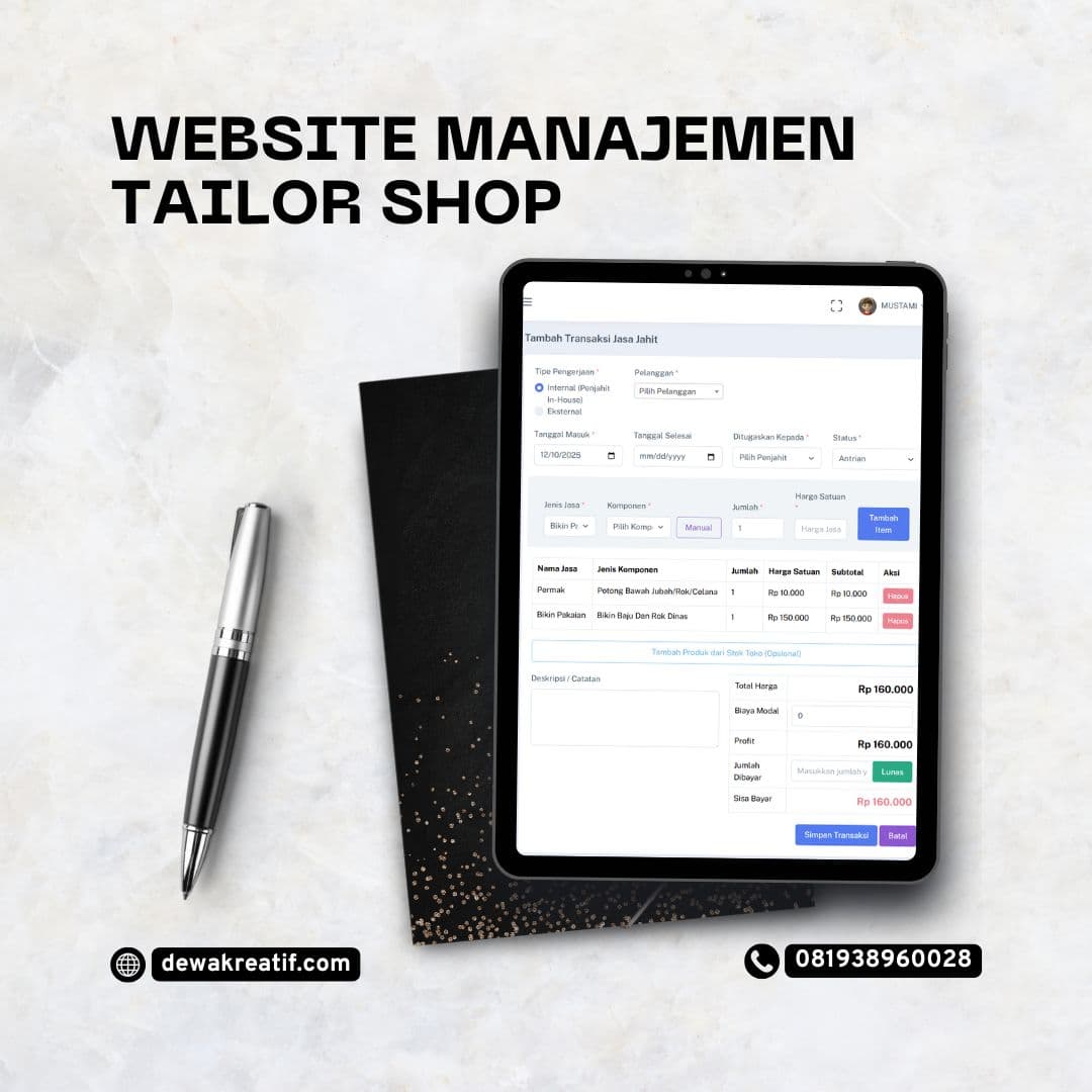 Website Manajemen Tailor Shop